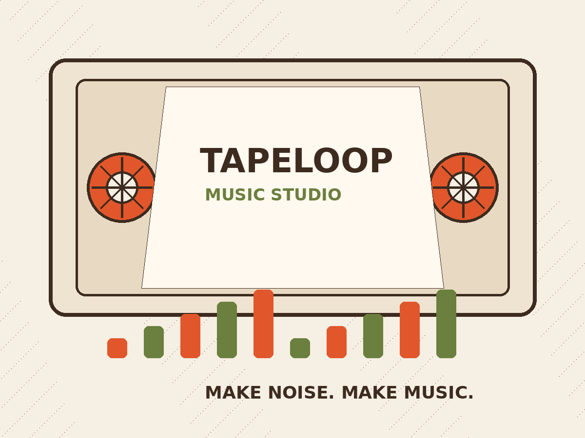 Retro TapeLoop cassette illustration